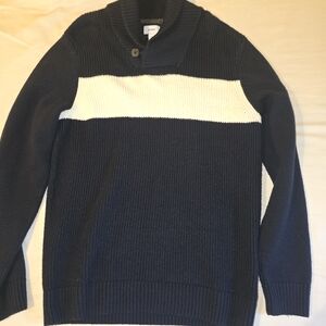 Men's Navy and White Sweater